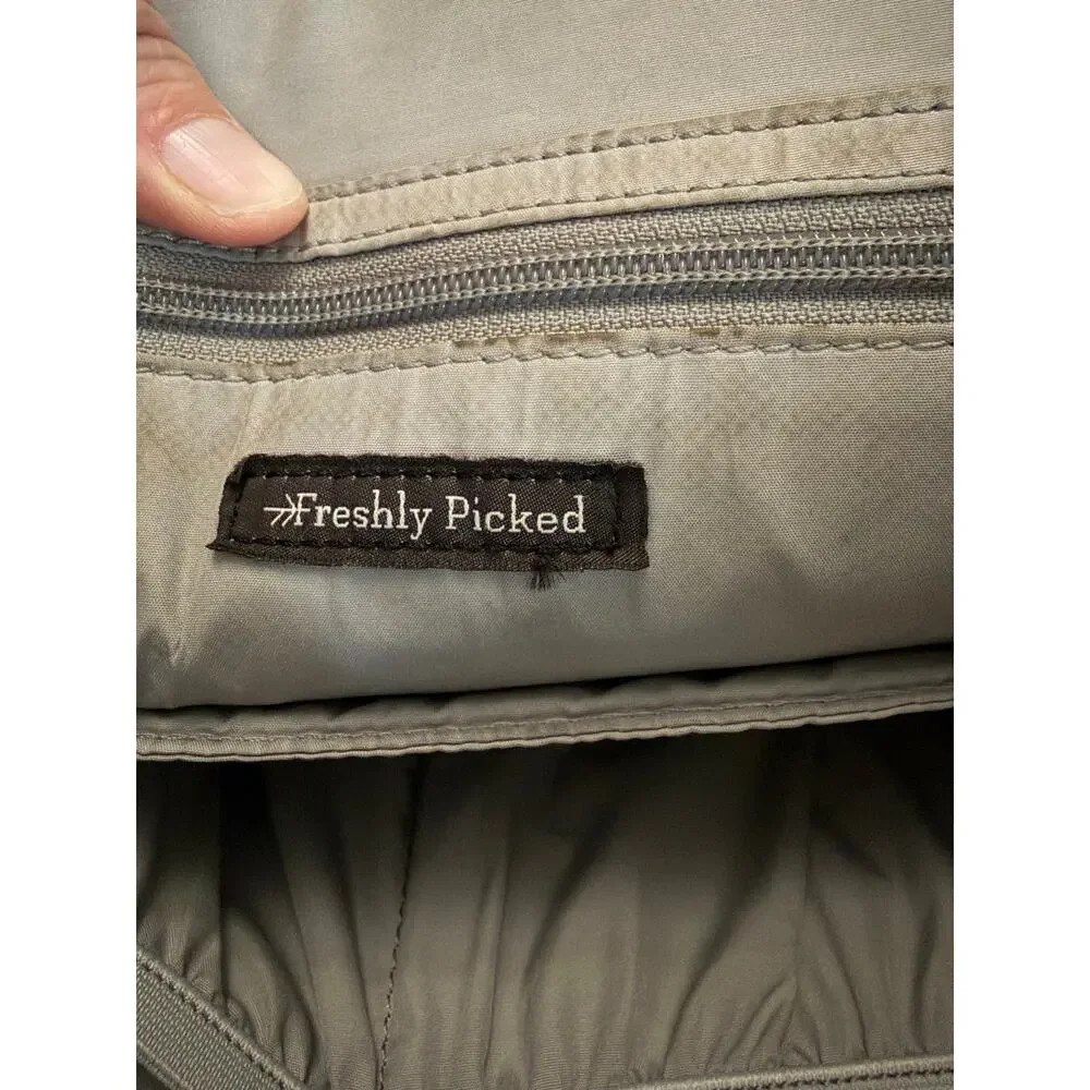Freshly Picked Gray Faux Leather Diaper Backpack Travel Baby Bag Large